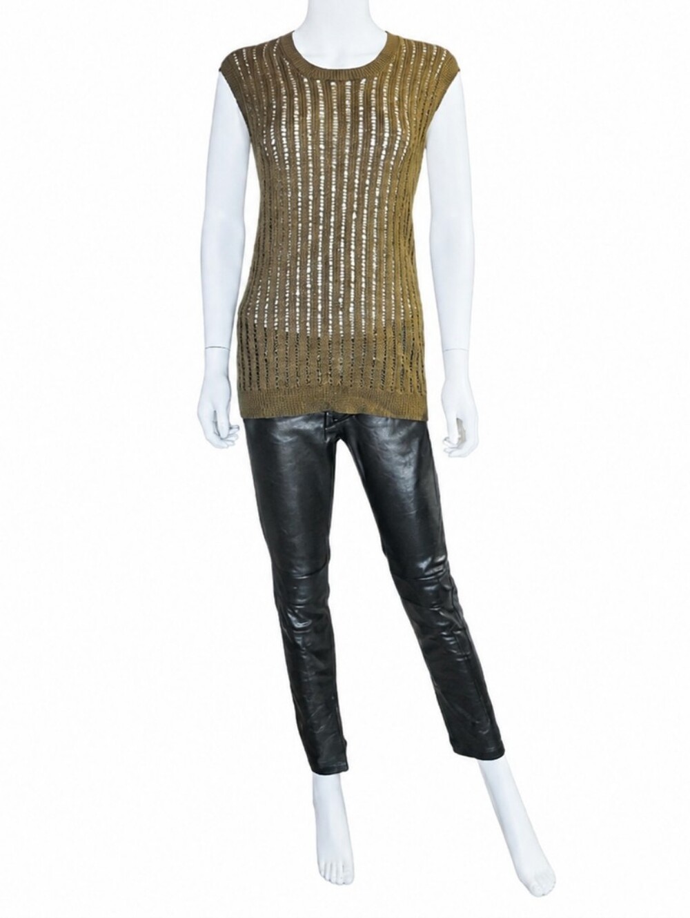 UMA WANG | Cashmere Silk Open Knit Sleeveless Top Vest in Size Large - Picture 2 of 8